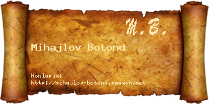 Mihajlov Botond névjegykártya